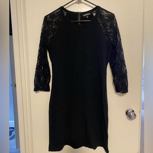 Express Little Black Dress with Lace Sleeves Size L